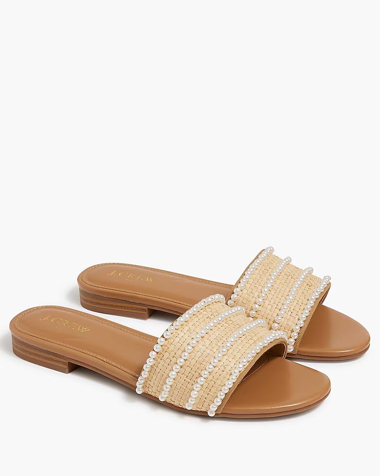 Raffia slide sandals | J.Crew Factory