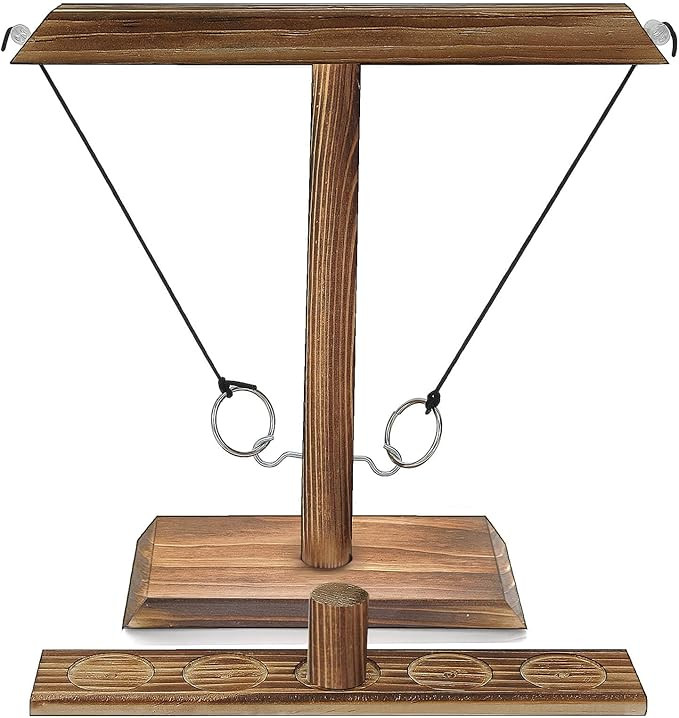 Ring Toss Games for Adults, Fun Hook and Ring Game, Handmade Wooden Interactive Game for Home, Ba... | Amazon (US)