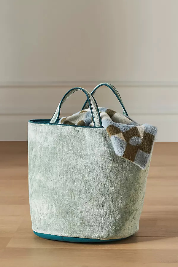 Adaline Velvet Cotton Basket | Anthropologie (US)