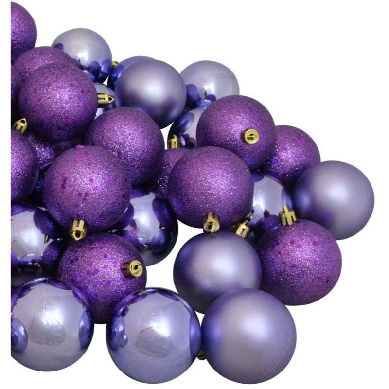 Northlight 60ct Amethyst Purple Shatterproof 2-Finish Christmas Ball Ornaments 2.5" (60mm) | Target
