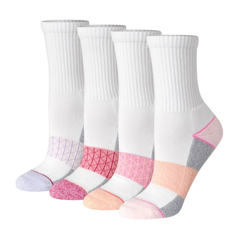 Hanes Women's Crew Socks, Absolute Comfort, 4-Pack, Size 5-9 | Walmart (US)