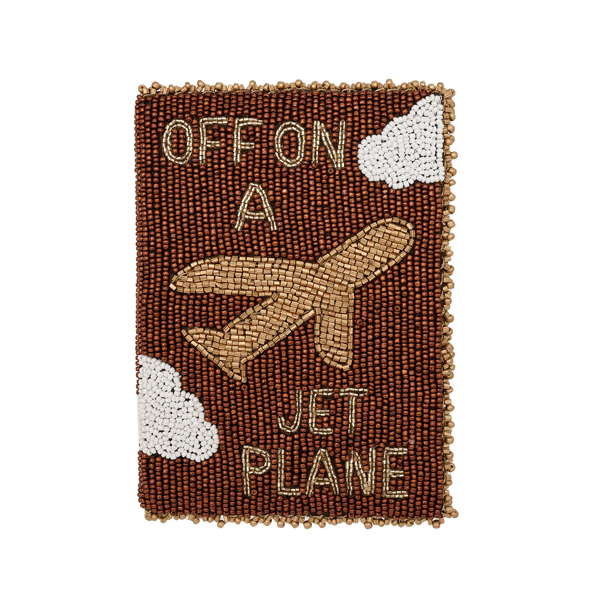 Beaded Passport Cover - Brown | Lily and Bean