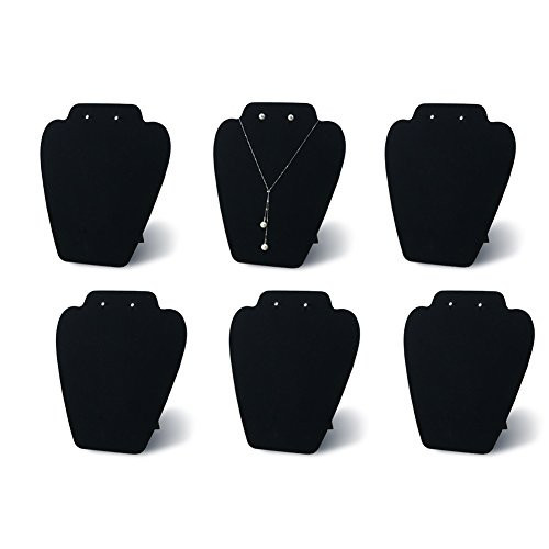 7TH VELVET 6 Pieces Black Velvet Necklace Display, Jewelry Display for Selling and Shows, Necklace Easel Stand, Collapsible Jewelry Bust Stand, Reinforced Bracket (7 3/8" W x 8 2/8" H) | Amazon (US)