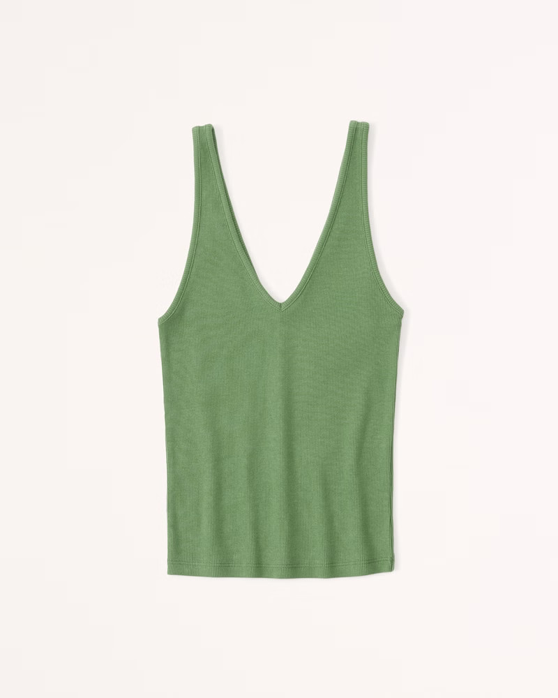 Essential Rib Tuckable V-Neck Tank | Abercrombie & Fitch (US)