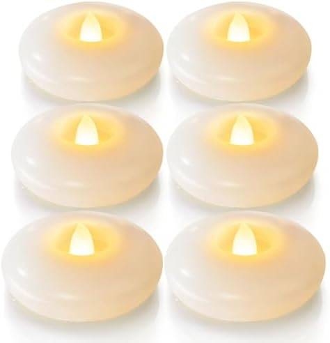 Homemory 6 Pack 3” Flameless Led Floating Candles, 200 Hour White Battery Operate Waterproof Te... | Amazon (US)