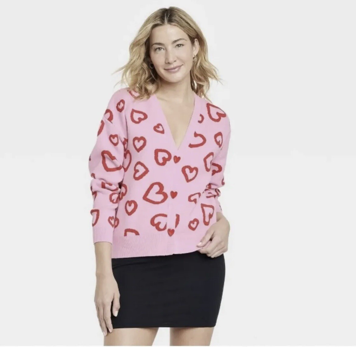 Women's Valentine's Day Graphic Cardigan TikTok Pink Large L TARGET *IN HAND!* | eBay US