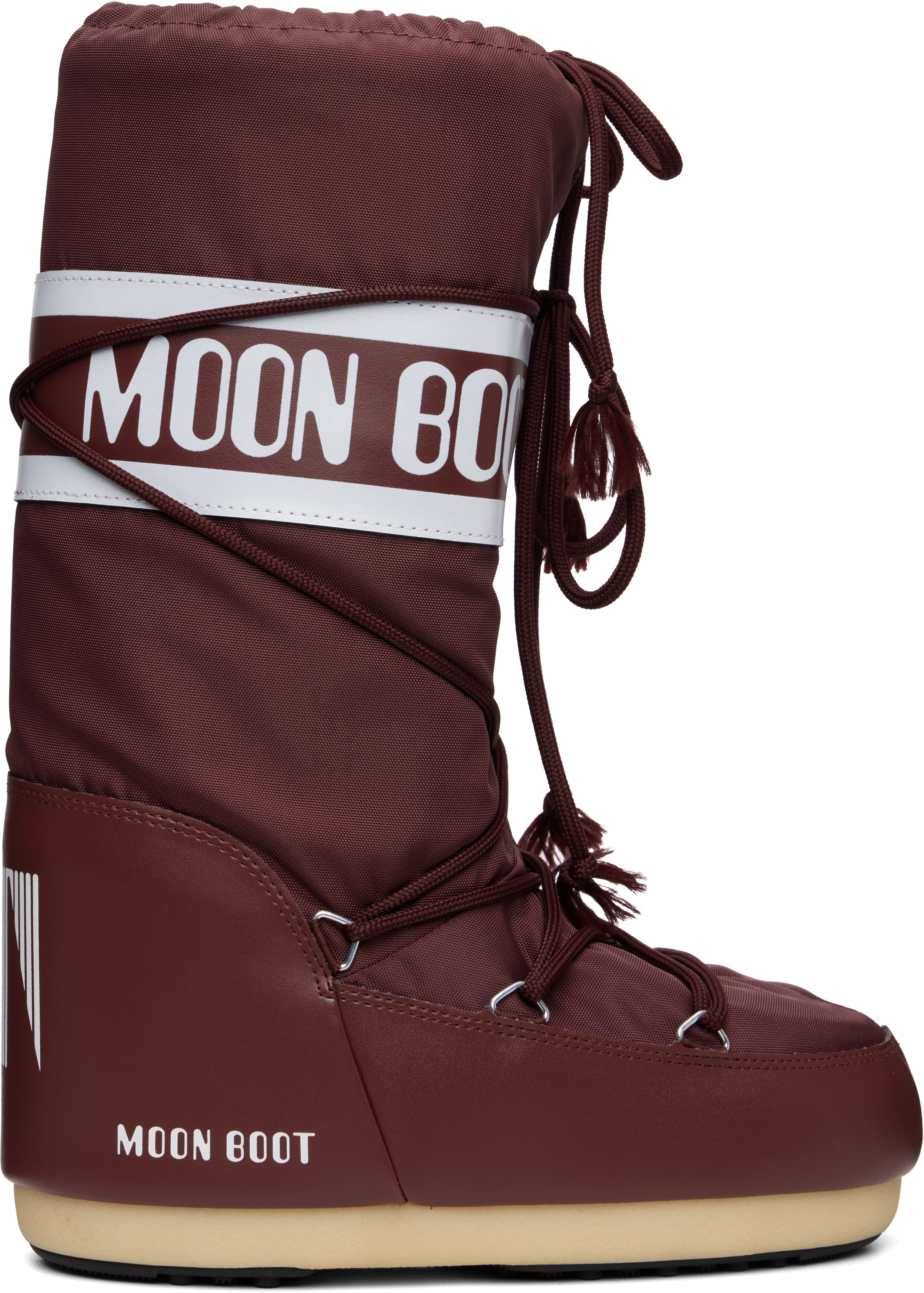 Moon Boot Burgundy Icon Nylon Boots | SSENSE