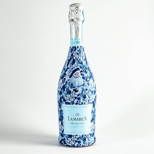 Beau Bottles Wrap Blue and White Santa - Prosecco Collection750ml Champagne Bottle - Personalized Bottle Labels for Weddings, Events & Gifting - Easy Shrink Application | Amazon (US)
