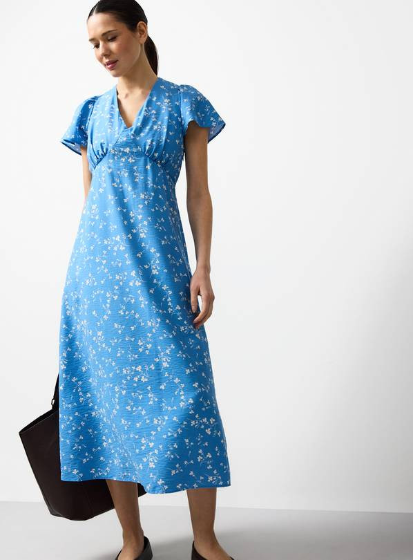 Blue Floral Print Midaxi Tea Dress 14 | Tu Clothing