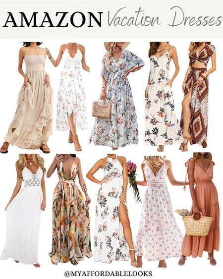 Amazon Vacation Dresses, Amazon Dresses, Amazon Spring, Amazon Spring Dresses, Amazon Style, Amazon Fashion Finds, Amazon Fashion, Amazon Vacation Look, Vacation Outfit#LTKstyletip #LTKunder50 #LTKSeasonal

