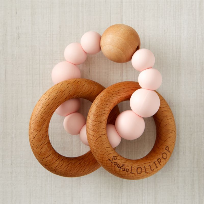 Loulou Lollipop Pink Teether + Reviews | Crate and Barrel | Crate & Barrel