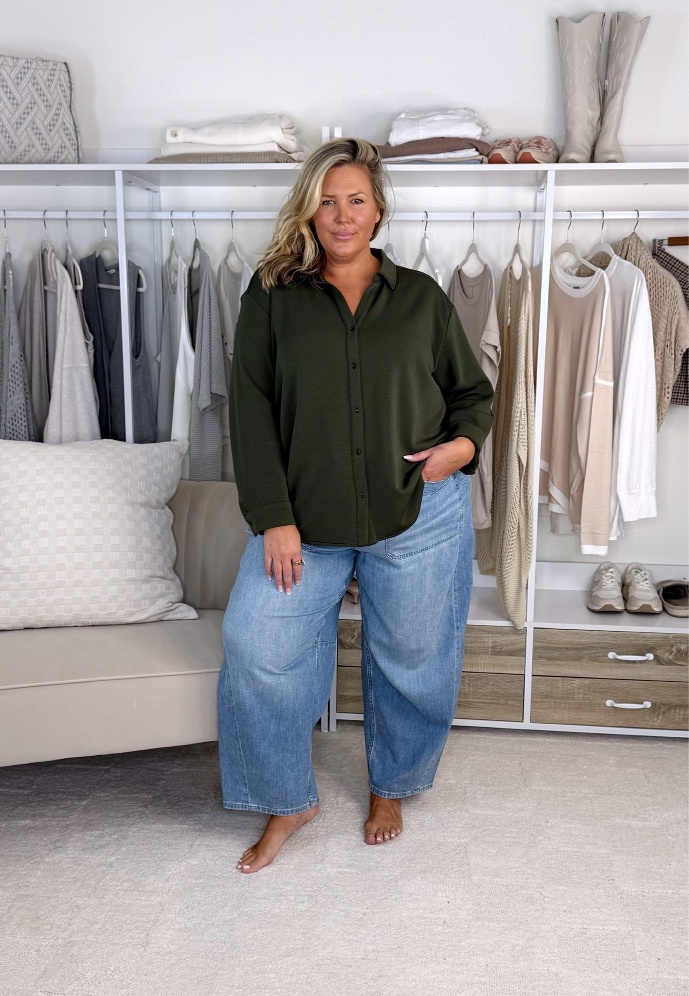 Spanx denim haul! Wearing a 2X in everything! Would size up in the black pull ons. Plus size, outfit inspo, denim, apron belly, mom life @Spanx #spanxpartner

#LTKSeasonal #LTKPlusSize #LTKMidsize