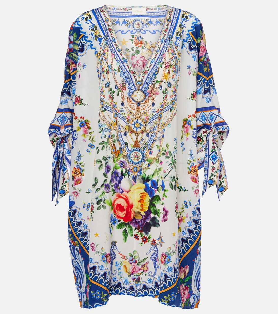 Embellished printed silk crêpe kaftan | Mytheresa (UK)