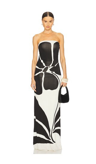 Cala de la Cruz Daphne Dress in White,Black. - size L | Revolve Clothing (Global)
