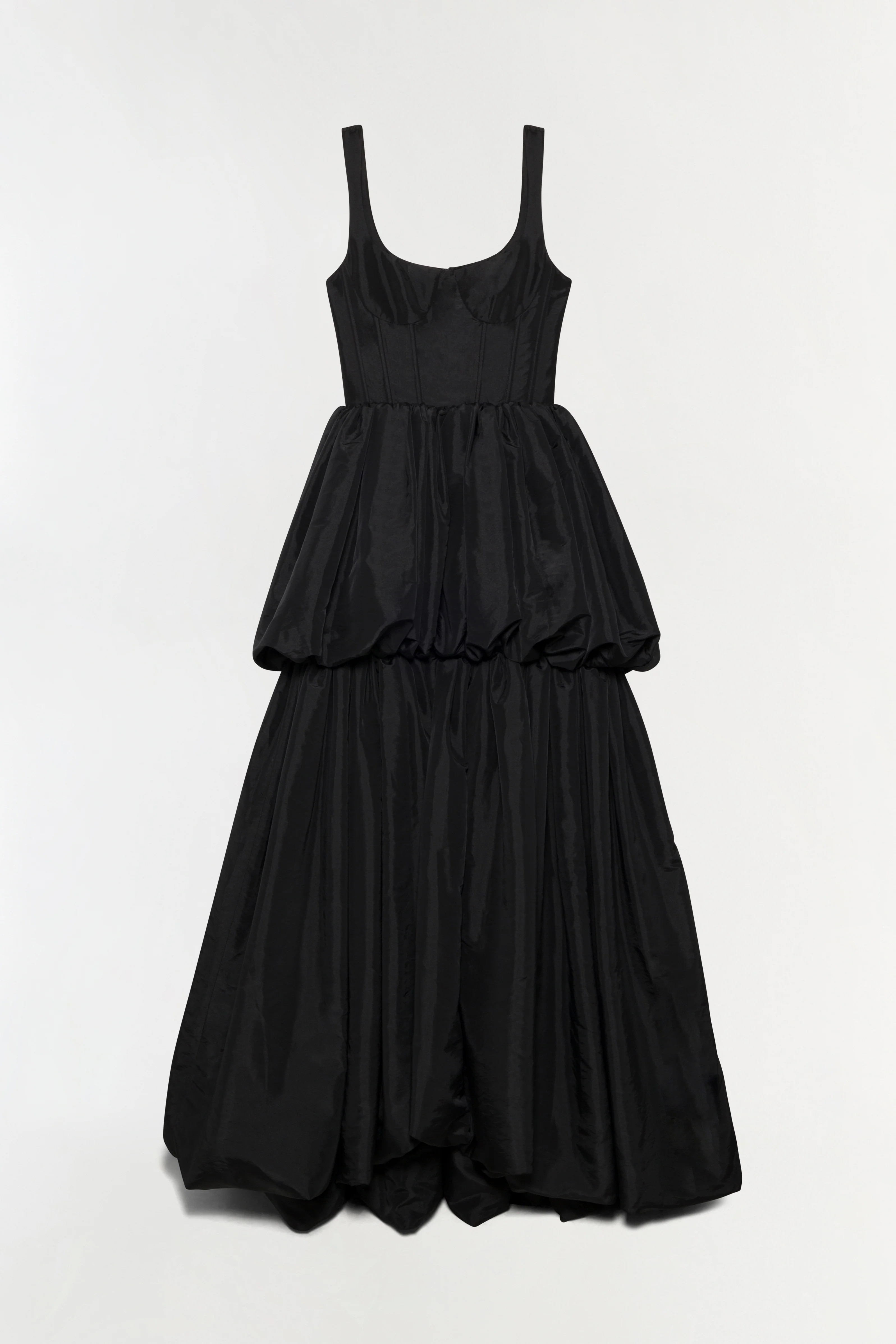 SIMKHAI Women's Tabitha Taffeta Tiered Bubble Dress in Black, Size 0 | Simkhai