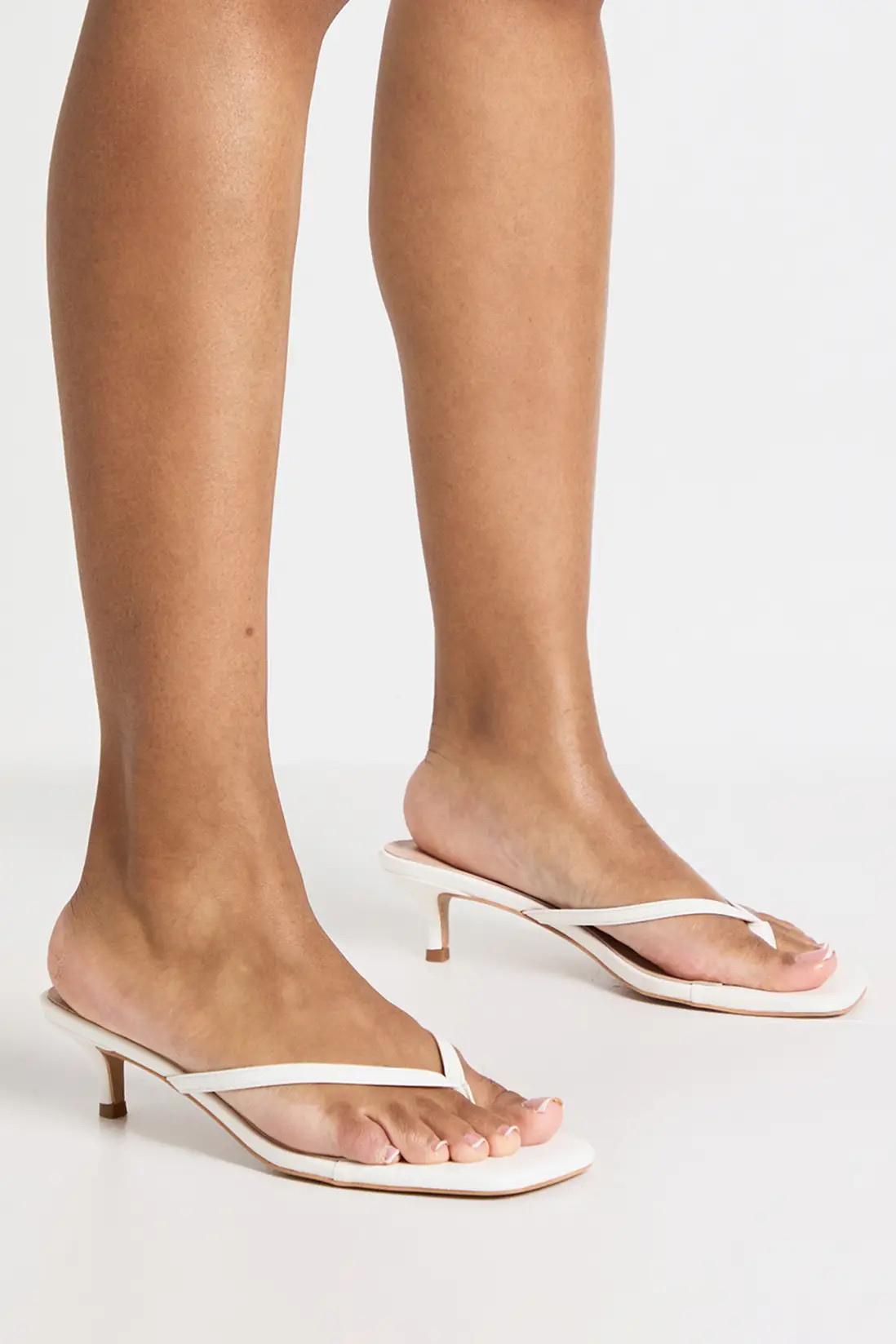 White Toe Post Kitten Heel Mules | Boohoo | Boohoo.com (UK & IE)
