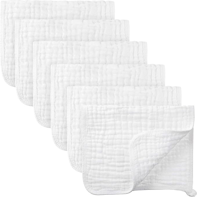6 Pieces Large 20 x 10 Inch Muslin Burp Cloths Multi-Colors Muslin Washcloths Baby Burping Cloth ... | Amazon (US)