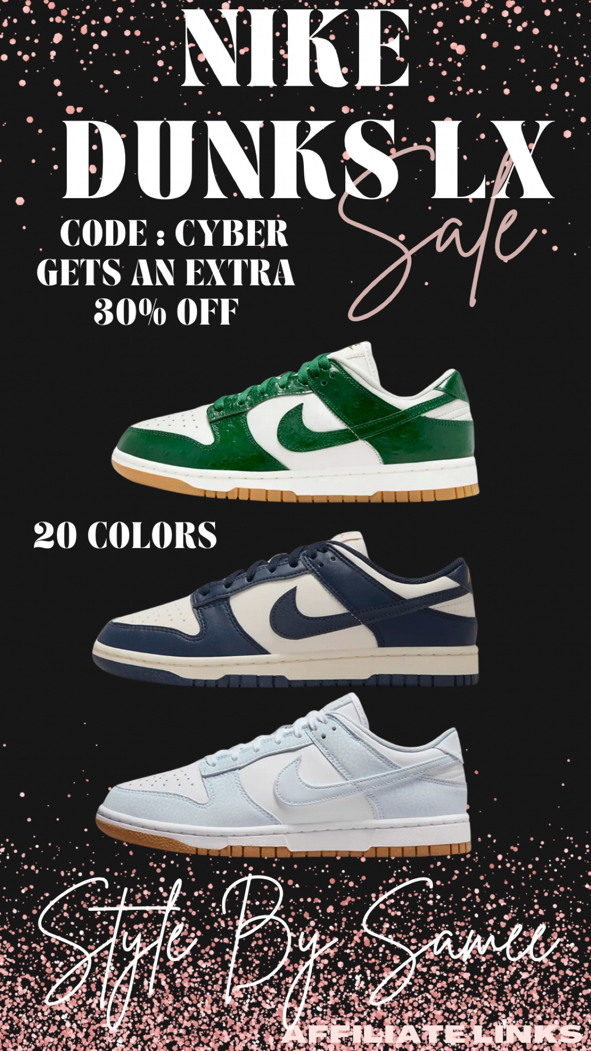 Use code CYBER and get an EXTRA 30% off Dunks LX! Lots of colors already on DEAL and going super fast! 

#LTKSaleAlert #LTKHoliday #LTKShoeCrush