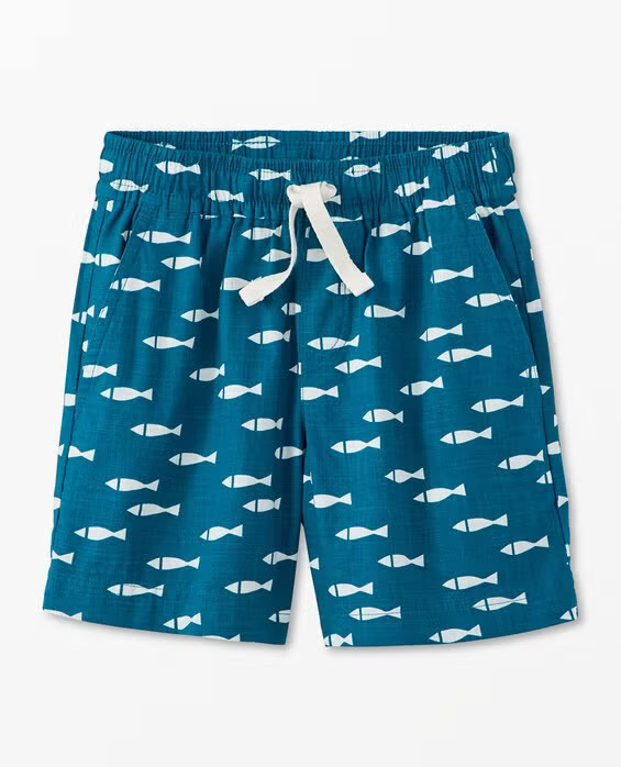 Boys' School Of Fish On Atlantic Blue Poplin Shorts in 100% Cotton - Size Little Kids 4 by Hanna Andersson | Hanna Andersson