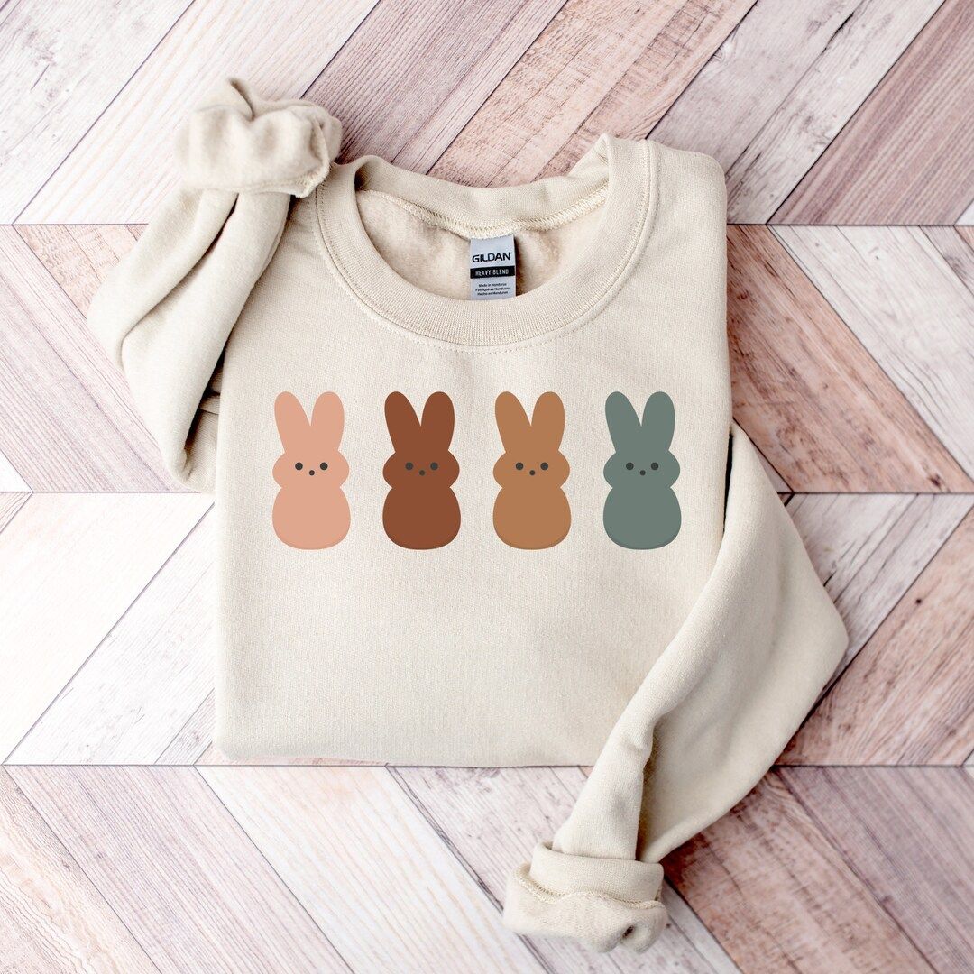 Peeps Womens Easter Sweatshirt Boho• Easter Bunny Peeps Womens Sweatshirt Gift for Mom• Cute ... | Etsy (US)