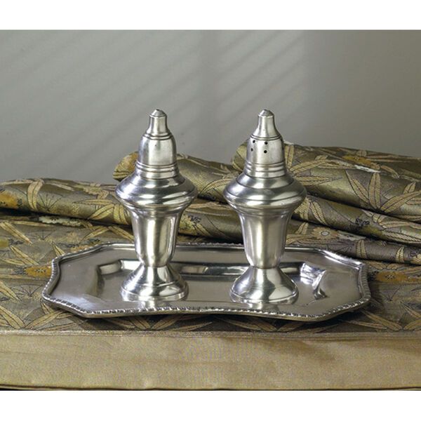 Antique Silver Salt and Pepper Set with Tray | Bellacor