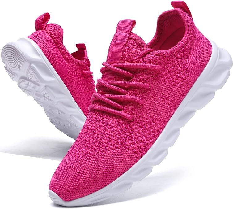 Damyuan Women's Walking Shoes Tennis Sneakers Casual Lace Up Lightweight Running Shoes | Amazon (US)