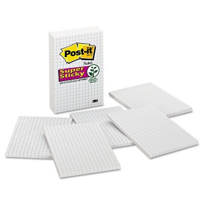 Post-it Grid Notes 4 x 6 White 50-Sheet 6/Pack 660SSGRID | Target