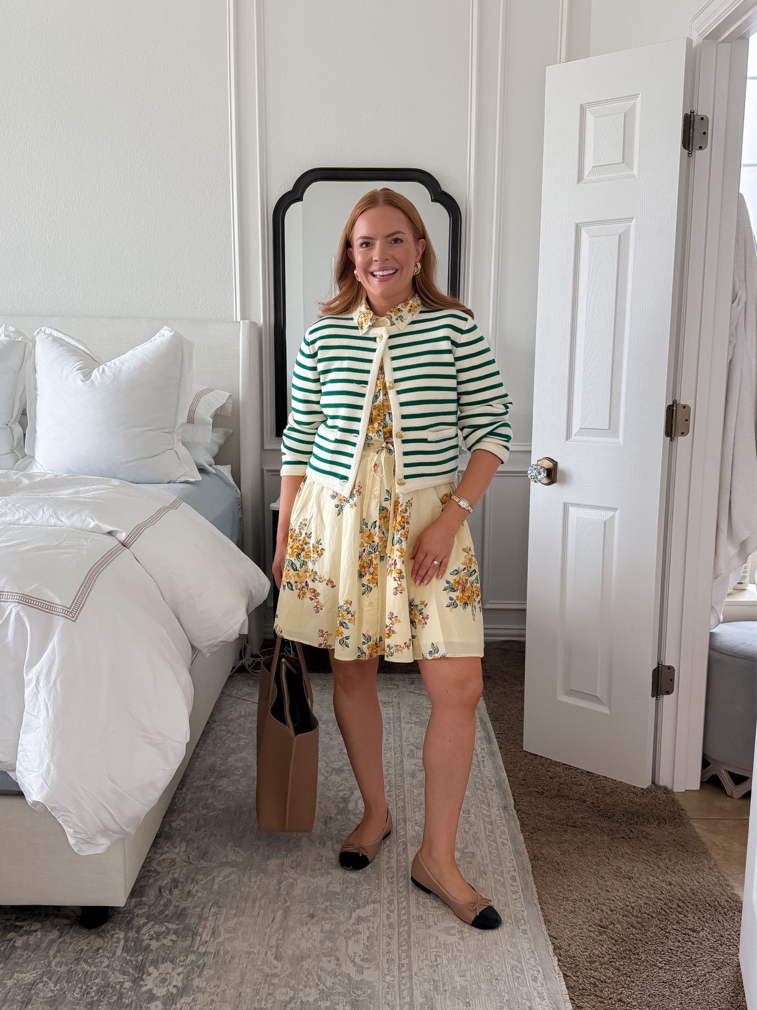 A feminine business casual outfit that works perfectly for spring office days. Pairing a floral dress with a lightweight cardigan makes an effortless mom workwear look that’s comfortable but still polished.

#momworkwear #springworkwear #businesscasualoutfit #officewear #workoutfitideas

#LTKWorkwear #LTKmomlife #LTKgrwm