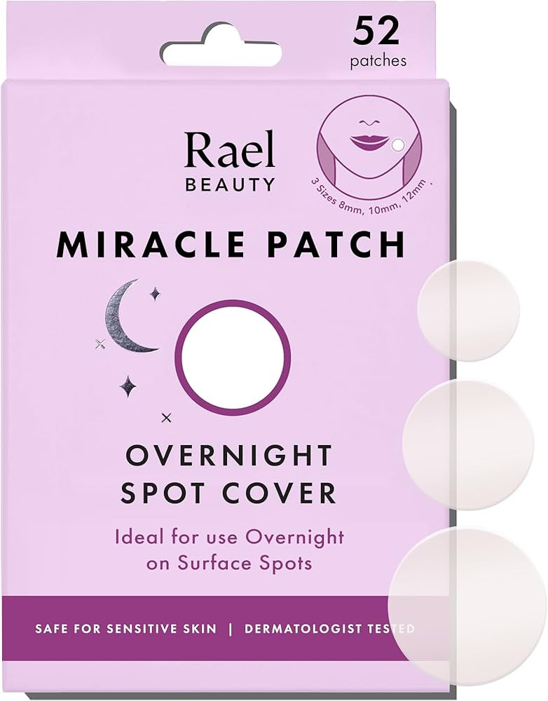 Rael Pimple Patches - Miracle Overnight Spot Cover, Thicker & Extra Adhesion, Hydrocolloid Acne P... | Amazon (US)
