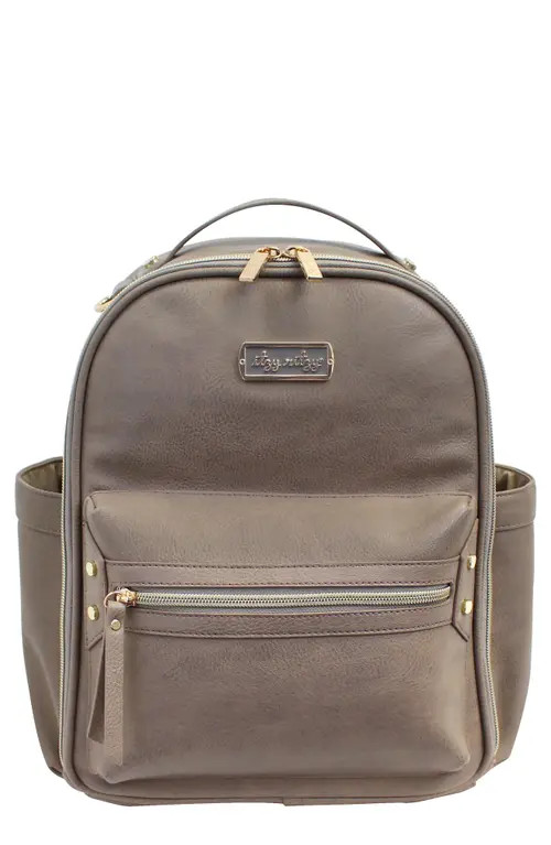 Itzy Ritzy Faux Leather Mini Diaper Backpack in Taupe at Nordstrom | Nordstrom