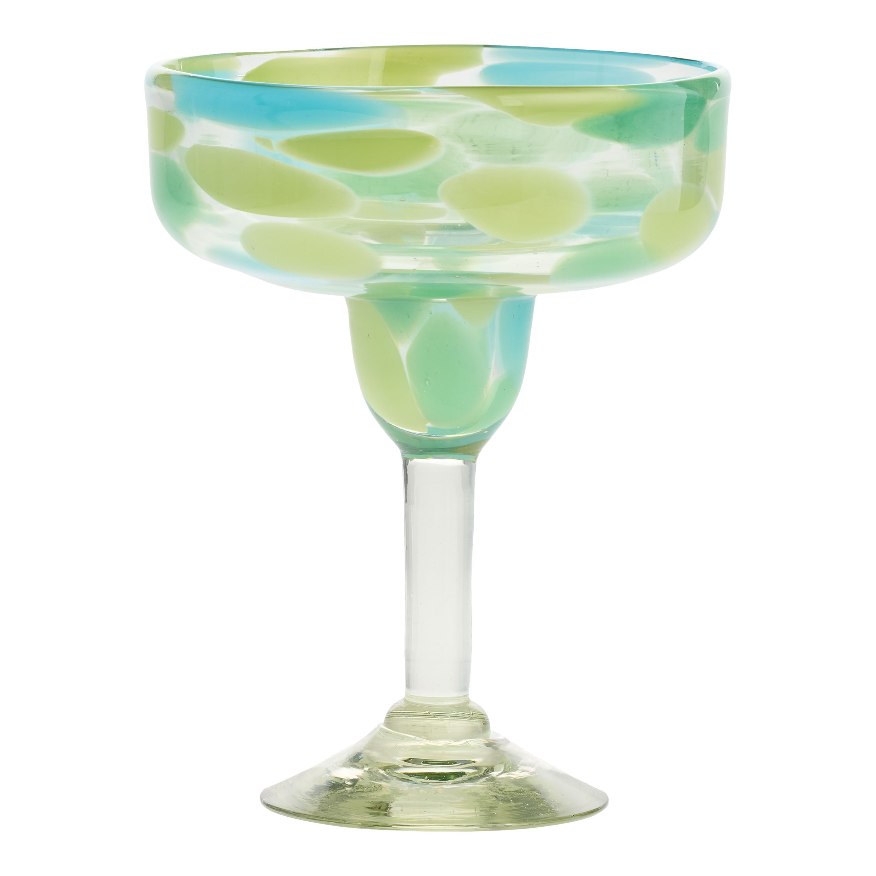 Carina Blue and Green Handcrafted Recycled Margarita Glass | World Market