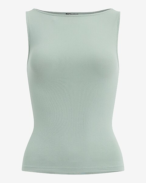 Fitted Ribbed Boat Neck Tank | Express