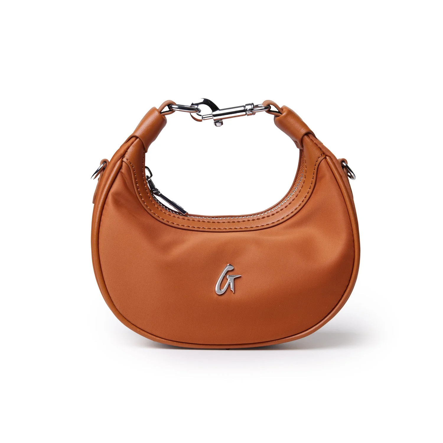 NANO NYLON HOBO BAG - BROWN | Glam-Aholic Lifestyle
