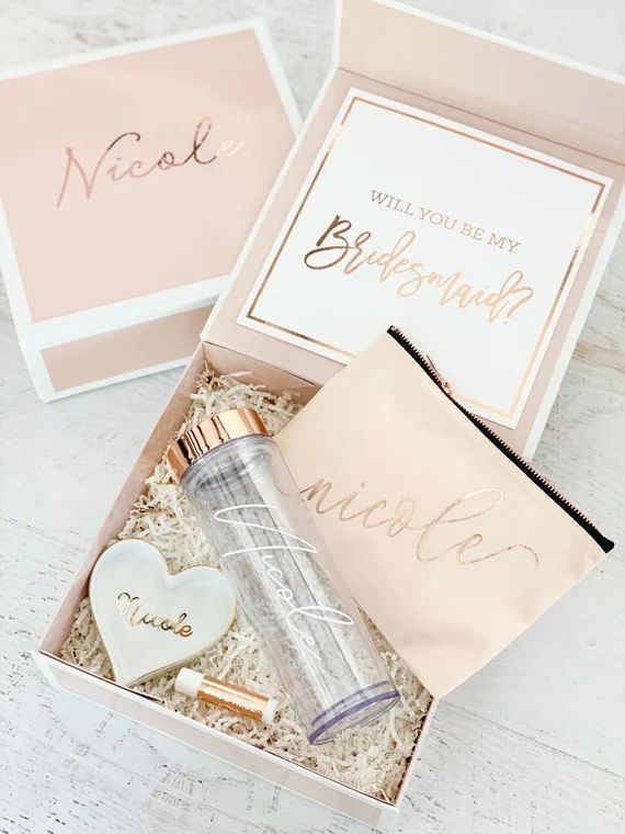 PINK Bridesmaid Proposal Box Pink Gift Box Personalized Pink | Etsy | Etsy (US)