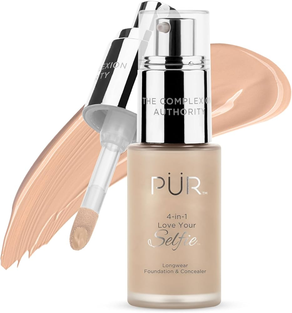 P\u00dcR MINERALS 4-in-1 Love Your Selfie Foundation & Concealer - Longwear Medium-to-Full Covera... | Amazon (US)