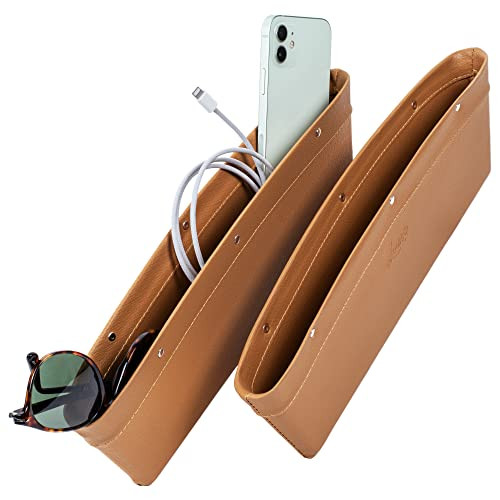 Lusso Gear Car Seat Gap Organizer 2 Pack, Tan, Unisex | Amazon (US)