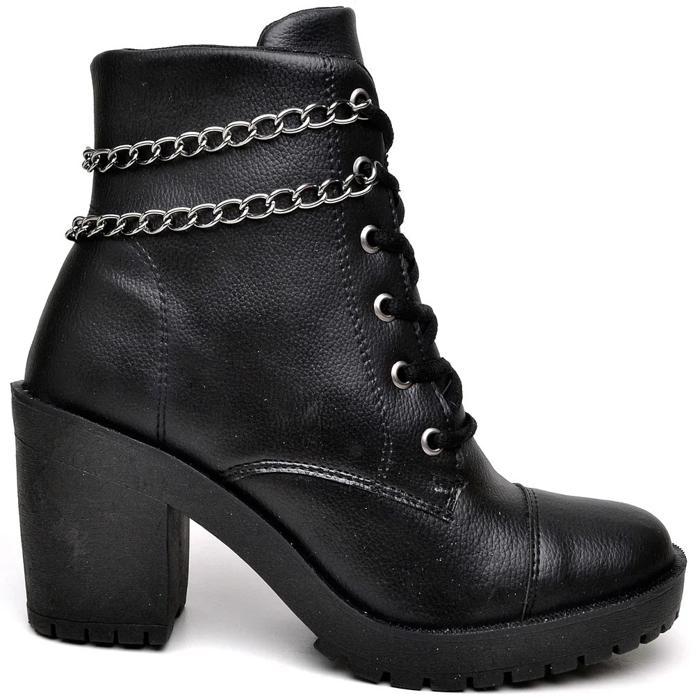 Bota Coturno Sola Macia Haldrys Estilosa e Delicada Com Corrente Preto - Lojas Renner | Renner (BR)