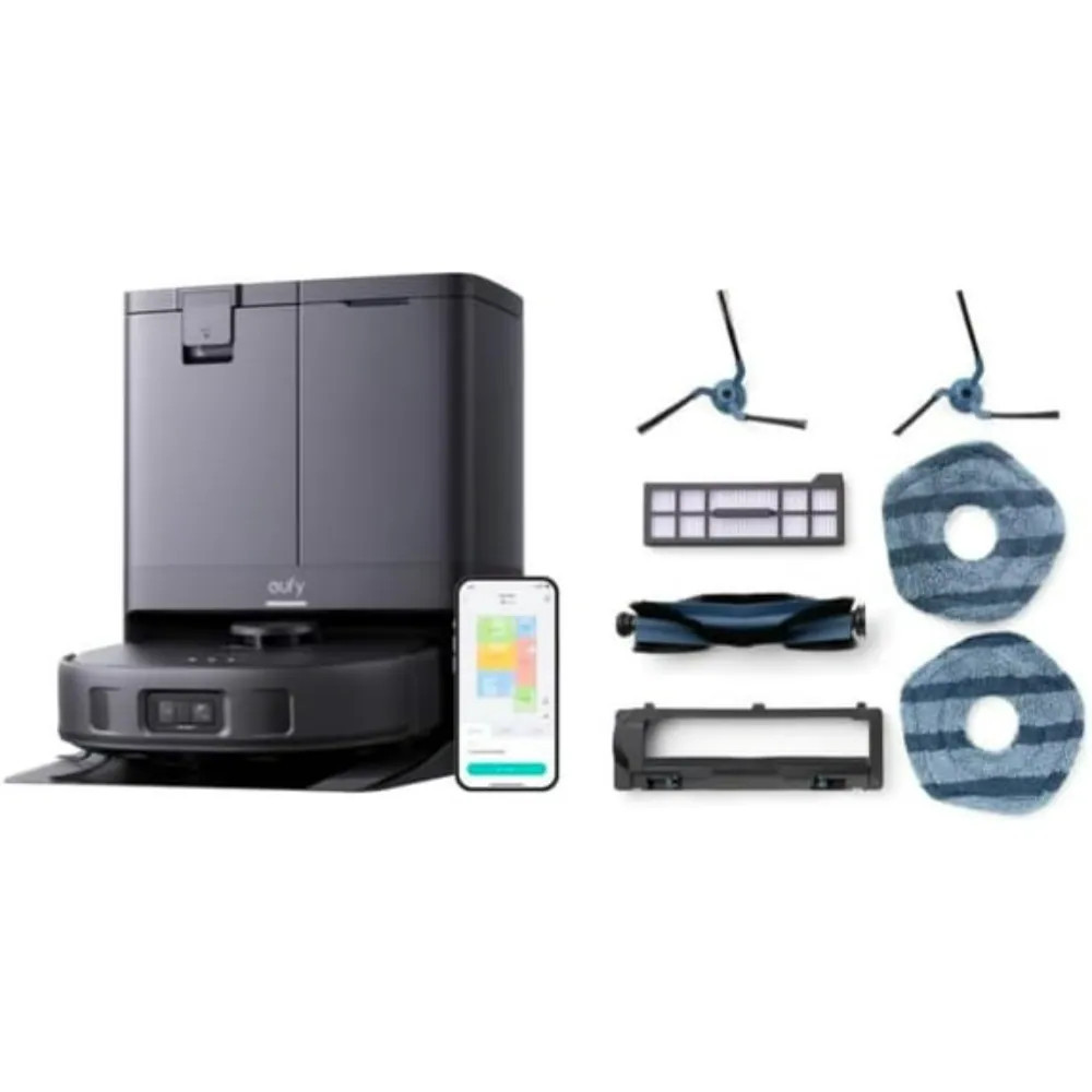 eufy Omni Robot Vacuum and Mop Combo X10 Pro 8000 Pa Suction with Official Replacement Parts Kit one_size in Black | 194644259358 | Lowe's