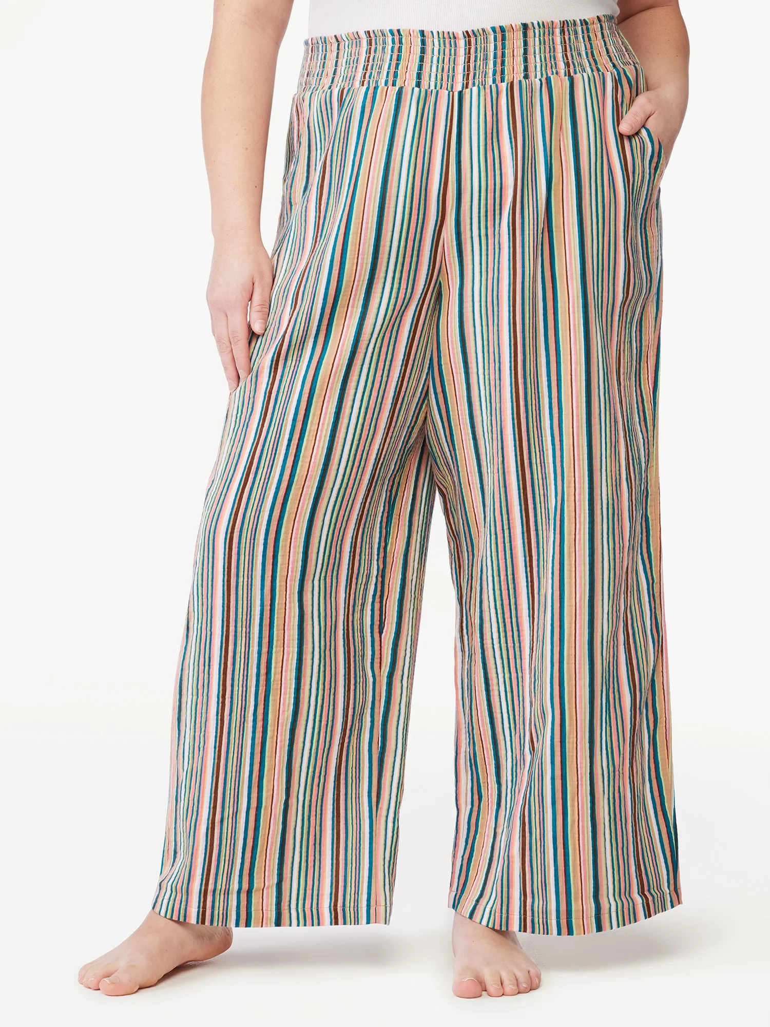 Joyspun Women's Gauze Sleep Pants, Sizes up to 3X | Walmart (US)