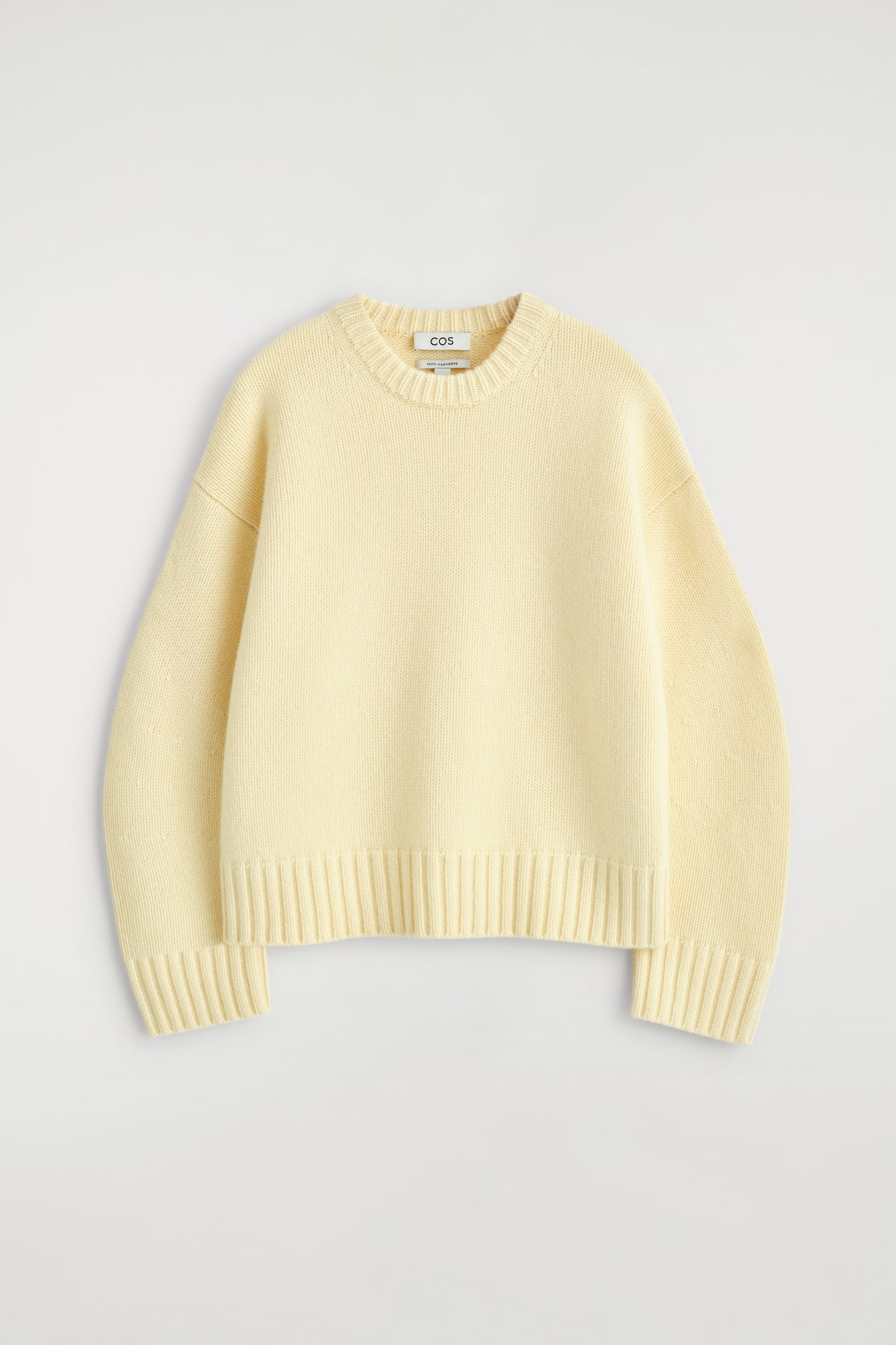 CHUNKY CASHMERE CREW-NECK JUMPER - BUTTER YELLOW | COS GB | COS UK