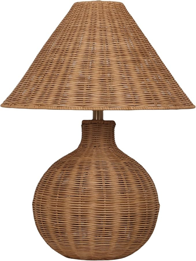 Sagebrook Home 23x20 Woven Rattan Table Lamp, Natural | Amazon (US)