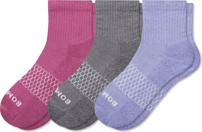 Assorted 3-Pack Mid Ankle Supima® Cotton Blend Socks | Nordstrom