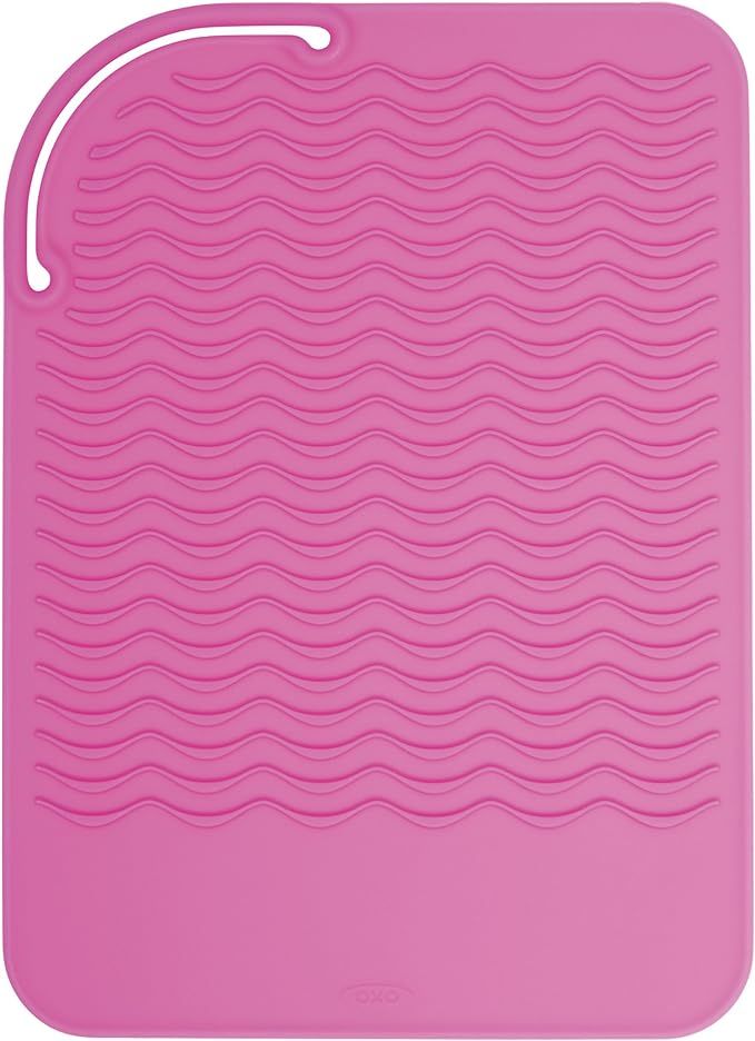 OXO Good Grips Heat Resistant Silicone Travel Mat for Curling Irons and Flat Irons,Pink | Amazon (US)