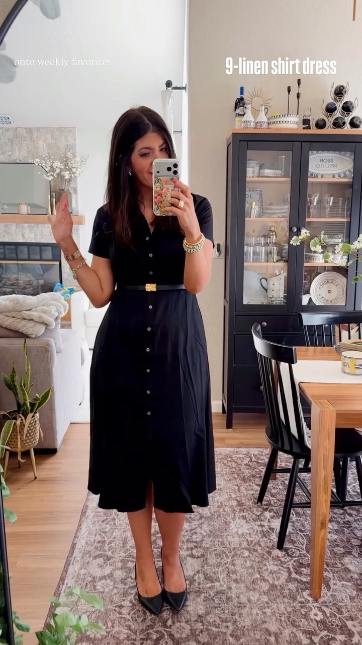 onto weekly favorites  9-linen shirt dress