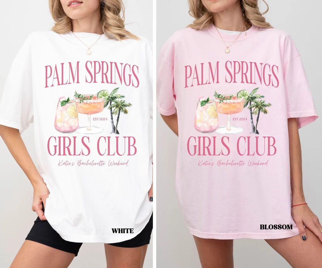 Custom Palm Springs Bachelorette Bridal Party Shirts, Palm Springs Girls Weekend, Personalized Ba... | Etsy (US)