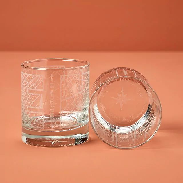 All Roads Take Us Home Map Glass Duo | UncommonGoods