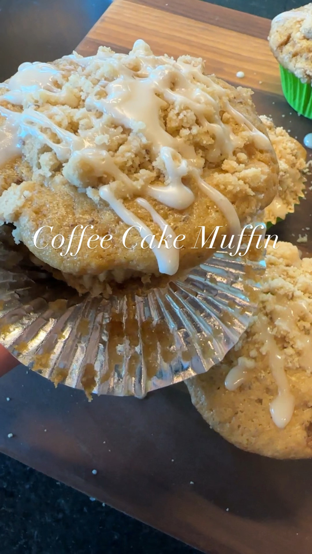 The best start to any morning has to be these Coffee Cake Muffins paired with a hot cup of coffee! An easy treat to take on the way to work or school to make 

Here's what you'll need:
1 1/2 cups four
1/2 cup dark brown sugar
2 tsp baking powder
3 tsp cinnamon
1/4 tsp baking soda
1/4 tsp salt
3/4 cup milk
1/3 cup butter, melted
2 eggs

Topping:
1/3 cup flour
1/3 cup sugar
1/3 cup dark brown sugar
2 tsp cinnamon
1/3 cup melted butter
Pinch of salt

Glaze:
1/4 powdered sugar
1-2 tbs milk 

Here's how to make them:
Preheat oven to 375.
Prepare a muffin tin with liners (this recipe will make 12)

For crumble topping:
Combine melted butter, sugars, and cinnamon. Add a bowl with the flour and salt. Whisk until a sand-like texture. Set aside. 

For the muffins:
In a bowl combine flour, sugar, baking powder, baking soda, cinnamon, and salt. 
Mix. 
Add in milk, melted (and cooled) butter, and eggs. 

Stir until well combined. 

Scoop into muffin liners, filling 3/4 of the way up. Add crumble on top, and gently use a knife to push into the batter.

Bake for 7 minutes, then turn the oven to 350 and bake another 8-10 minutes until done. Test for doneness by inserting a toothpick in the center. It will come out clean, if so. 

While the muffins are baking, mix together powered sugar and milk, to make the glaze. 

Let muffins cool, drizzle with glaze and enjoy! 

#LTKVideo #LTKFamily #LTKHome