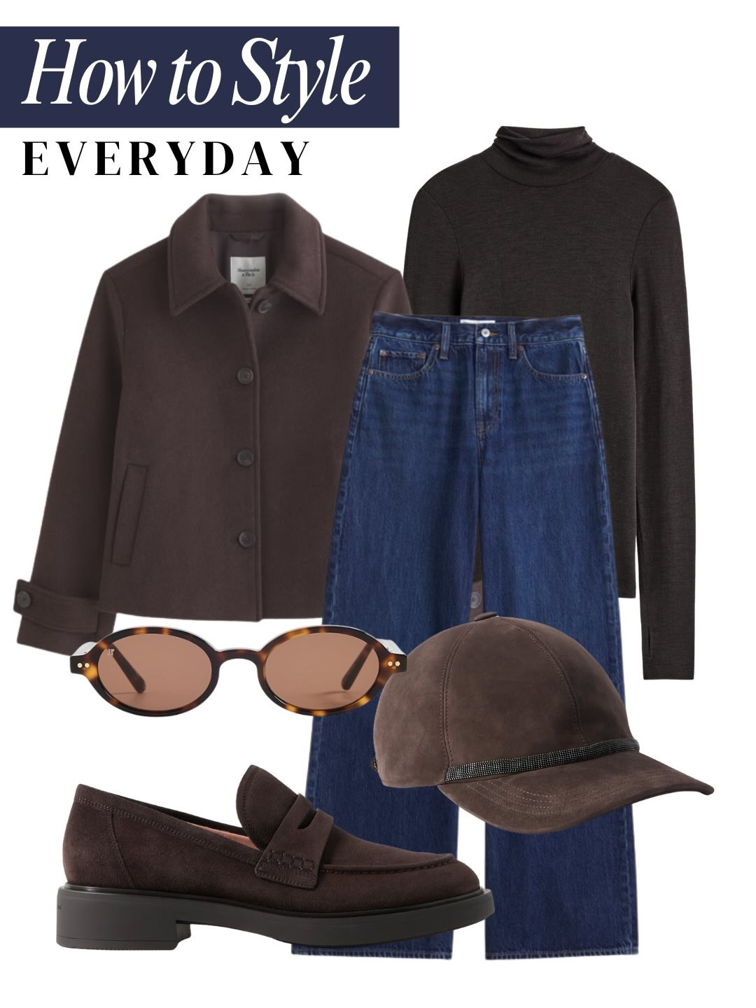 How to style a brown turtleneck, three ways this winter ❄️ 

The models shown wearing these looks are AI-generated. Items linked in my bio. 

#turtleneck #sundaymood☀️