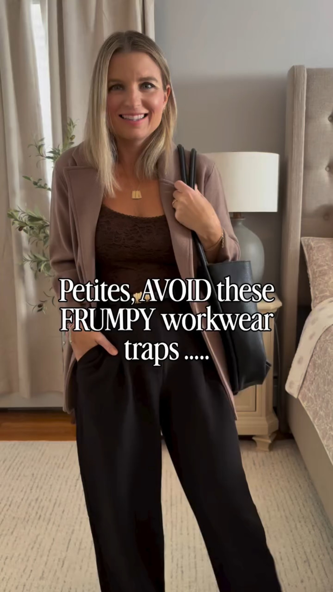 ✨ 1. Wearing Oversized Blazers
Trap: Shoulder seams fall too low + boxy cuts swallow your frame.
Fix: Choose cropped or tailored blazers with sharp shoulders or a nipped waist.
✨ 2. Full-Length Wide Pants That Pool
Trap: Extra fabric makes petites look shorter.
Fix: Opt for ankle-length or perfectly hemmed trousers that just skim the top of your shoe.
✨ 3. Long Cardigans That Cut Your Leg Line
Trap: Anything below mid-thigh drags your proportions down.
Fix: Pick hip-length cardigans or slightly cropped structured knits.
✨ 4. Shapeless Sweaters
Trap: Chunky, long sweaters hide your waist = instant frump.
Fix: Do a front-tuck or choose a slightly cropped silhouette.
✨ 5. High Necklines + Loose Tops
Trap: Too much fabric on top makes your torso look shorter.
Fix: Go for V-necks, square necks, or modest scoop necks to lengthen your frame.
✨ 6. Ignoring Proportion Rules
Trap: Baggy top + baggy bottom = drowning effect.
Fix: Use the Petite Proportion Rule: fitted + relaxed (never relaxed + relaxed).
✨ 7. Long Hemlines Without Heels
Trap: Midi lengths hit awkwardly and shorten you.
Fix: Wear knee-length or tailored midi skirts with a slight slit or pair with a low heel to elongate.

Comment WORK for 🔗!

#workwear #officeoutfit #petitehacks #petitetips styletips stylehacks #petitepants petiteblazer