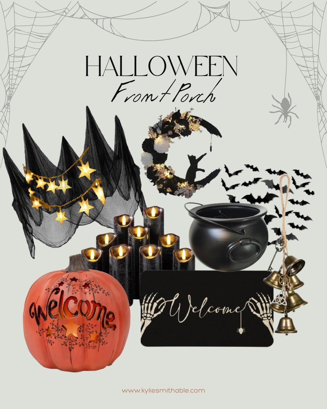 Spooky yet stylish Halloween front porch decor ideas! 🎃🕷️ Transform your entryway with a witchy wreath, glowing pumpkins, and eerie lanterns for the perfect Halloween vibe. Easy DIY Halloween decorations for a cozy and festive welcome! #HalloweenDecor #FrontPorchDecor #SpookySeason #DIYHalloween #HomeDecor 

#LTKcanada #LTKautumn #LTKsale